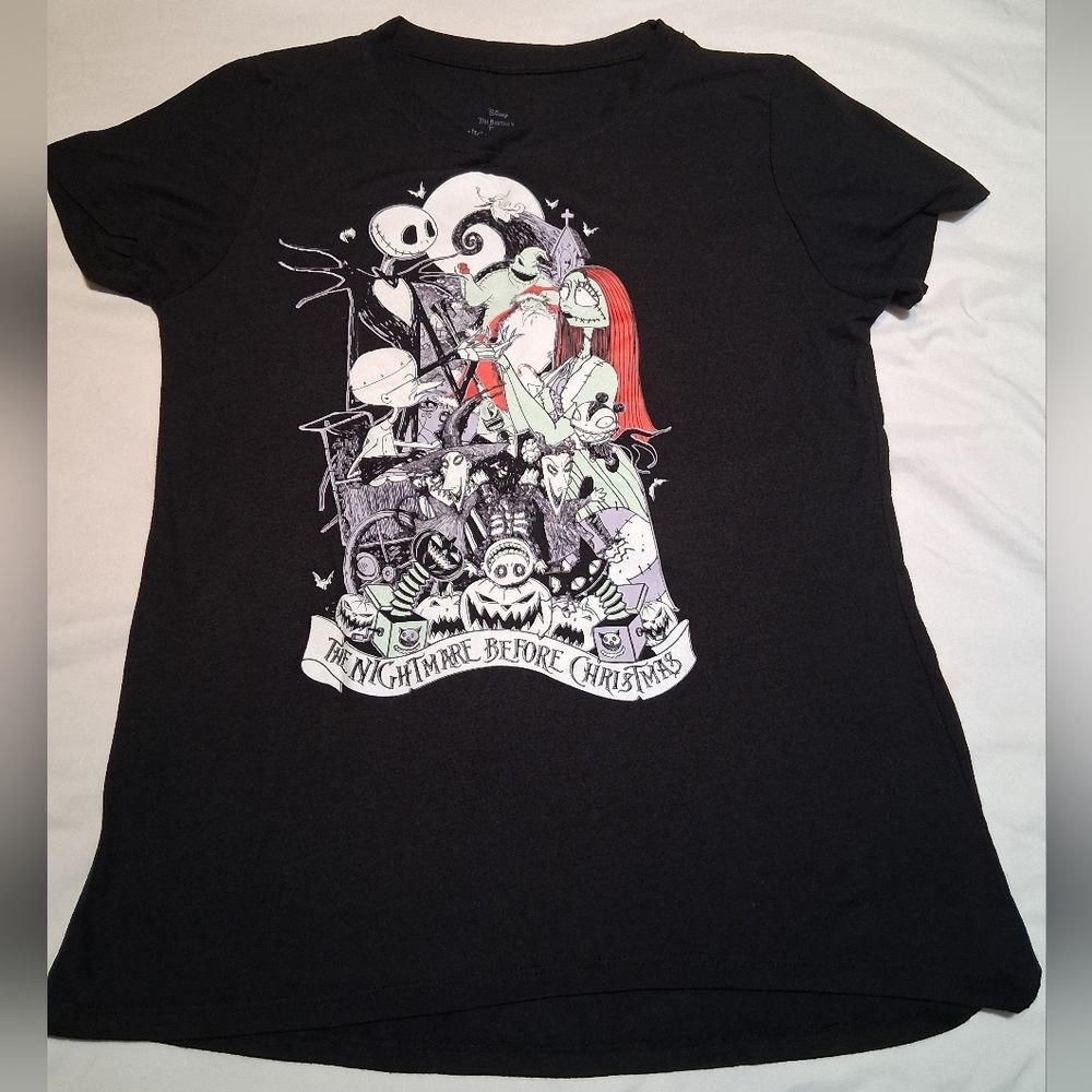 Disney The Nightmare Before Christmas Black Graphic Tee Tshirt Large
